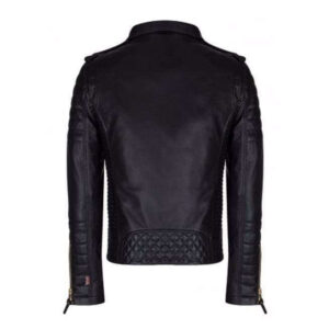 Men's Genuine Real Lambskin Black Leather Biker Jacket, New Motorcycle Jacket - leathersguru