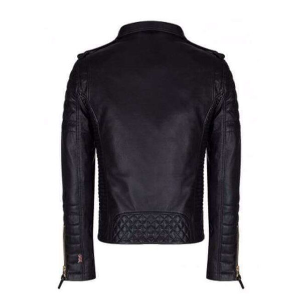 Men's Genuine Real Lambskin Black Leather Biker Jacket, New Motorcycle Jacket - leathersguru