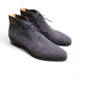 Men’s Gray Chukka Suede Boots Dress Boots Office Boot