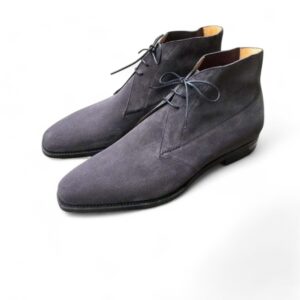 Men’s Gray Chukka Suede Boots Dress Boots Office Boot