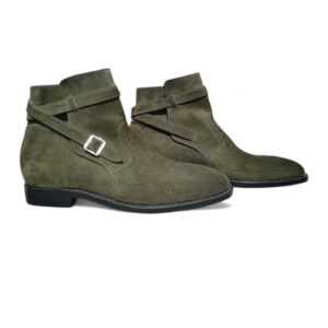 Men’s Grey Jodhpurs Suede Ankle Boot,Hand Painted Boot