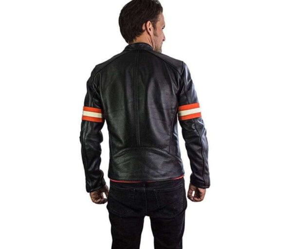 Men's Gulf Leather Jacket Retro Vintage Cafe Racer Black Leather Jacket - leathersguru