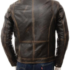 Men's Leather Jacket in Brown, Ruboff Genuine biker leather jacket  men's - leathersguru