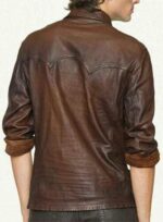 Men's Genuine Lambskin Leather Soft Vintage Slim Fit Shirt - leathersguru