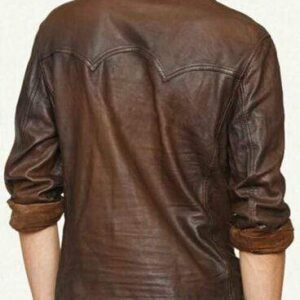 Men's Genuine Lambskin Leather Soft Vintage Slim Fit Shirt - leathersguru