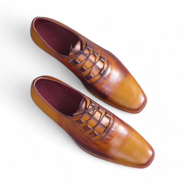 Men's Leather Tan Brown Derby Shoes - leathersguru