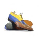 Men's Multi Color Wing Tip Lace Up Leather Shoe - leathersguru