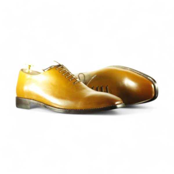 Men's Tan Leather Lace Up Shoes,Handmade Men's Party Shoes