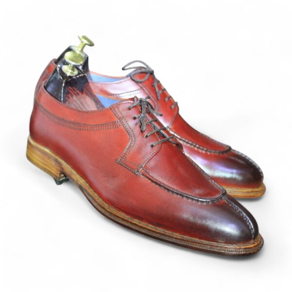 Men's Two Shaded Split Toe Lace Up Shoes, Leather Shoes, Hand Painted Shoes