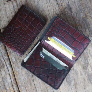 Mens Wallet, Mens leather wallet, Handmade Wallet Leather Wallet thin leather wallet, Men wallets, Traditional Alligator Texture Card holder - leathersguru