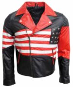 Mens American Flag Motorcycle Jacket - leathersguru