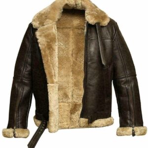 Mens RAF Aviator Flight Real Leather Jacket Bomber B3 Sheep Skin Pilot Flying