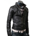 Mens Slim Fit Leather Jacket Leather biker Jackets Men's2