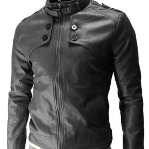 Men slim fit Leather Jacket, Men's Leather jacket,Hand Painted Fashion Leather Jacket