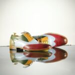 Multi Color Leather Shoes, Wing Tip Brogue Men's Shoes