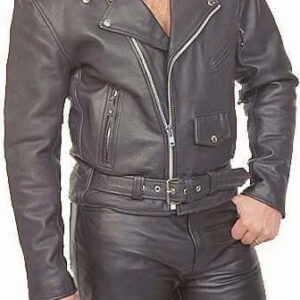 NEW HANDMADE Classic Leather Motorcycle Jacket for Men