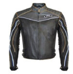 NEW HANDMADE MEN BUELL BLACK MOTORCYCLE RACING LEATHER JACKET