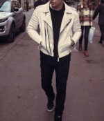 NEW HANDMADE Mens Fashion Leather Jacket, Men Genuine Leather White Biker Jacket, Mens Jacket