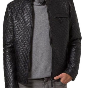 NEW HANDMADE Mens Quilted Leather Jacket, New Men Quilted Motorcycle Jacket, Mens Black biker Jacket, Men Jacket