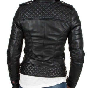 Handmade Leather Skin Women Black Padded Brando Leather Jacket - leathersguru