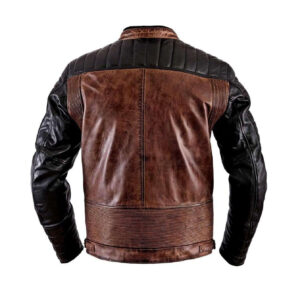 New Men's Biker Motorcycle Distressed Brown Black Moto Cafe Racer Leather Jacket - leathersguru