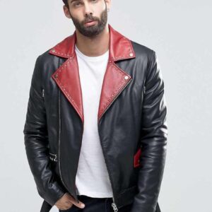 Genuine Lambskin Leather Beckham Black Biker jackets - leathersguru