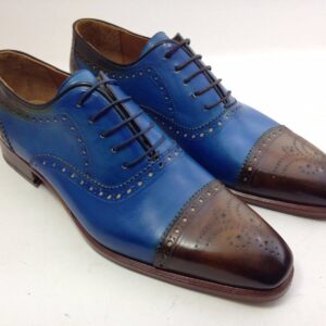 New Handmade Men Two Tone Leather Shoes, Men Cap Toe & Brogue Leather Shoes