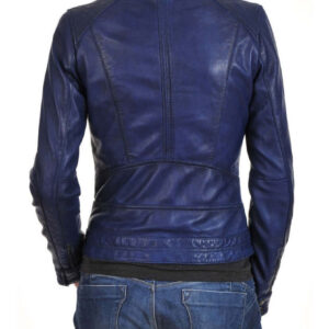 New Women's Leather Motorcycle Biker Jacket Fashion Soft Lambskin Jacket