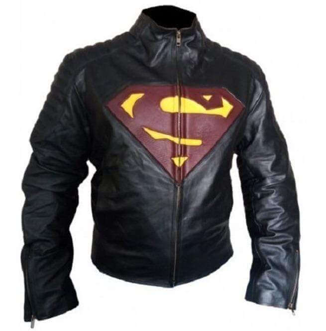 New_Customized_Mens_Handmade_Black_Red_Super_Man_Style_Biker_Leather_Jacket New Customized Men's Handmade Black Leather Red Super Man Style Biker Leather Jacket - leathersguru