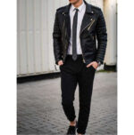 Desperado Men's Black Biker Style Motorcycle Real Classic Cowhide Leather Jacket - leathersguru