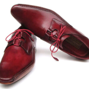 Men's Ghillie Lacing Side Handsewn Dress Shoes Burgundy - leathersguru