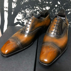 Bespoke Two Tone Leather Lace Up Shoes - leathersguru