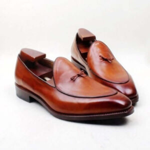 Men's Brown Loafer Leather Shoes,Handmade Stylish Shoes