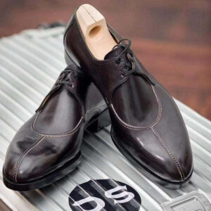 Handmade Men's Maroon Leather Split Toe Shoes - leathersguru