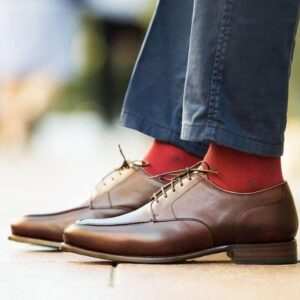 Handmade Men's Brown Leather Split Toe Shoes - leathersguru