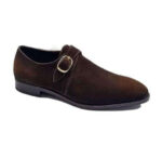 Handmade Brown Suede Monk Strap Shoe - leathersguru