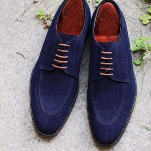 Handmade Men's Suede Blue Split Toe Shoes - leathersguru