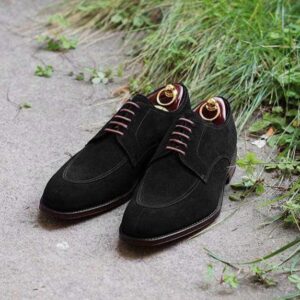 Men's Suede Black Color Split Toe Shoes - leathersguru