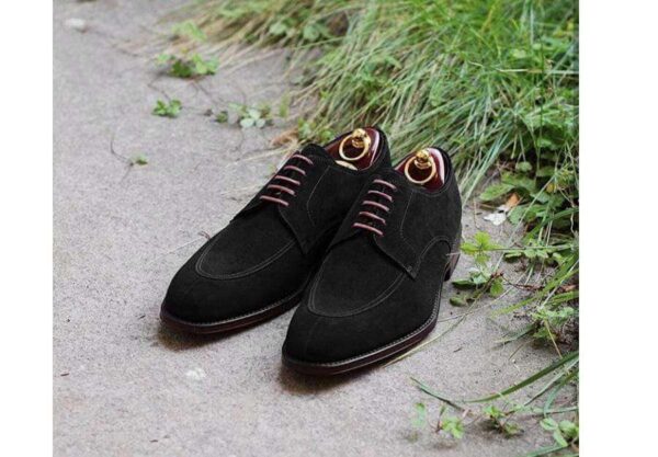 Men's Suede Black Color Split Toe Shoes - leathersguru