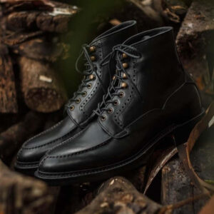 Bespoke Black Half Ankle Leather Lace Up Boots - leathersguru