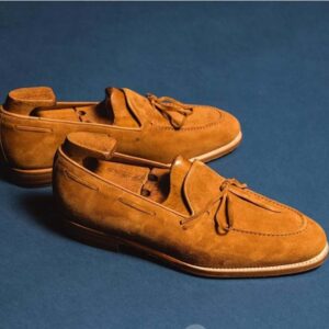 Bespoke Tan Tussle Suede Shoes for Men's - leathersguru