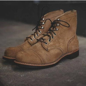 Handmade Men's Ankle High Suede Brown Cap Toe lace Up Boot - leathersguru