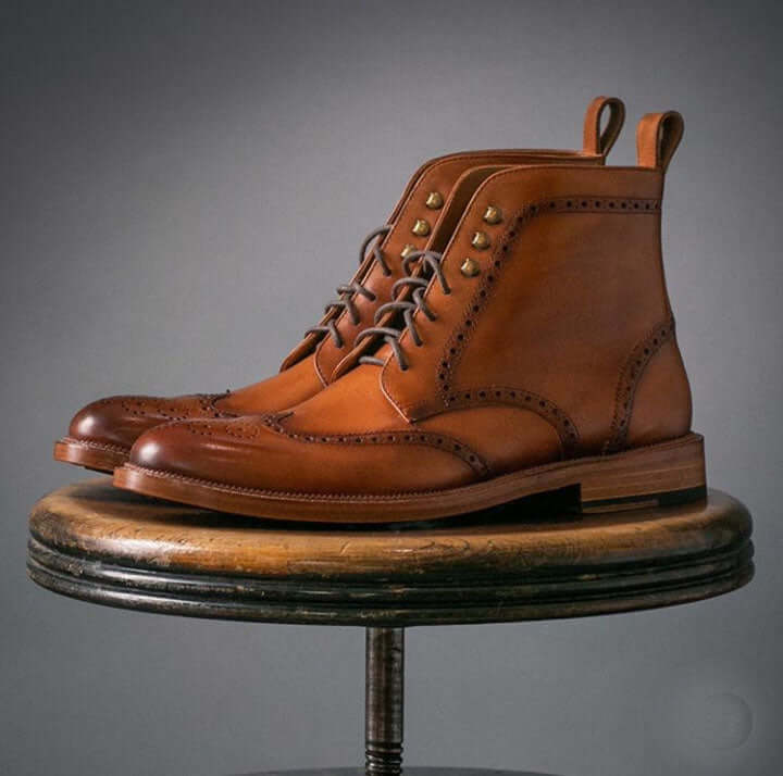 Screenshot_20191118_010527_com.instagram.android1_4c7a44dc-6e71-4335-a680-5e39892985dc Bespoke Brown Leather Wing Tip Ankle High Boots - leathersguru