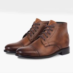 Bespoke Brown Leather Ankle Lace Up Simple Boots - leathersguru