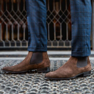 Bespoke Dark brown Suede Chelsea Boot - leathersguru