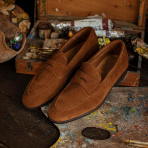 Brown Penny Loafer Suede Shoes,Men's Oxford Shoes