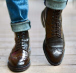 Ankle Brown Wing Tip Brogue Lace Up Leather Boot For Men's - leathersguru