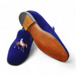 Stylish Blue Suede Loafer Shoes,For Men's Oxford Shoes