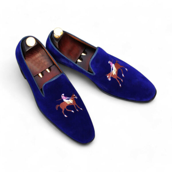 Stylish Blue Suede Loafer Shoes,For Men's Oxford Shoes