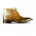 Stylish Brown Handmade Chukka Lace Up Boot For Men’s